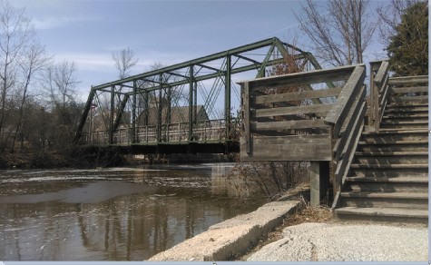 As you pass though Cedarburg, you will see the Interurban Bridge that crosses over the Milwaukee river. 