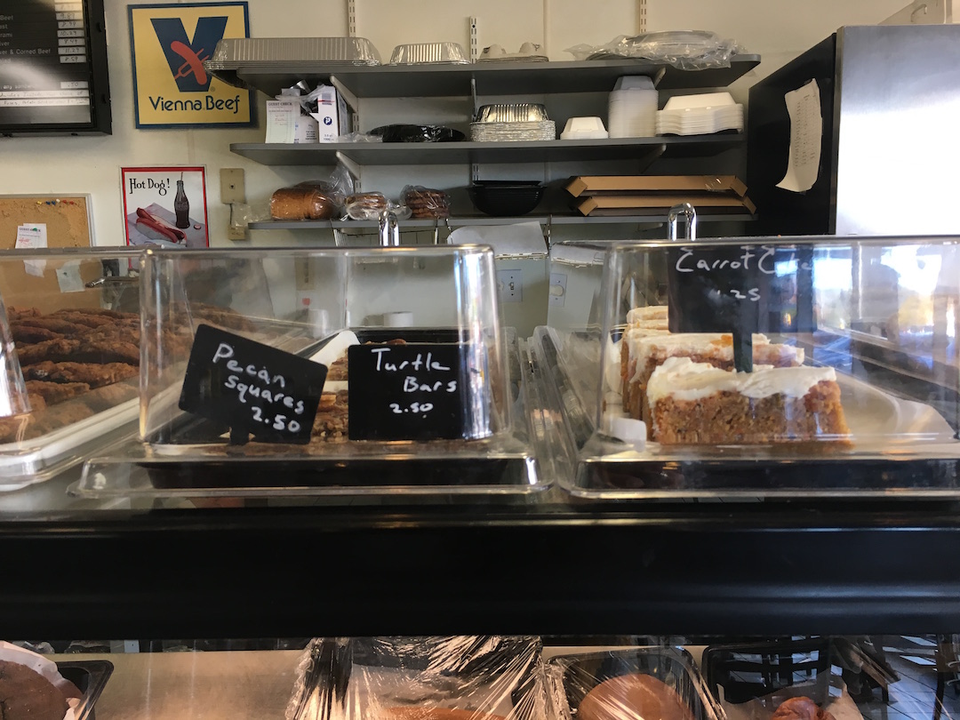 Benji's Deli, located in the Riverpoint Village in Bayside, Wisconsin, bakes delicious meals and pastries, including pecan bars and carrot cake (my favorite).