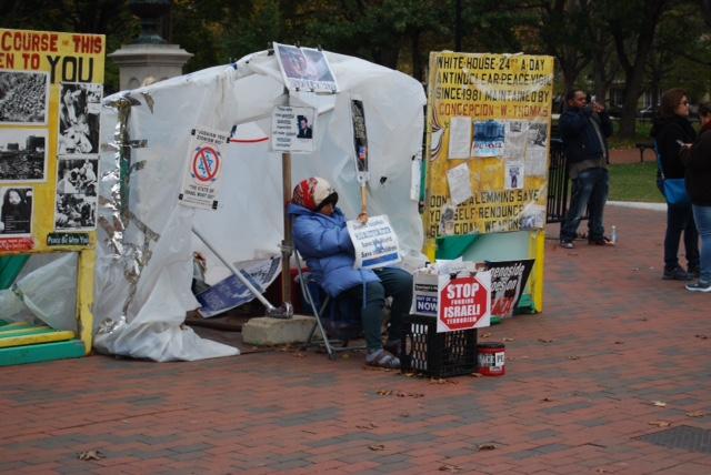 Concepcion Picciotto lives right in front of the White House.  She has lived here since 1981 and everday works to voice her opinion.  Nothing gets done if no one takes a stand, Picciotto said.