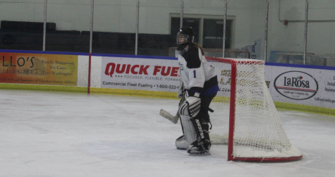 Connolly sits in net waiting for a shot