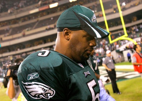 Donovan McNabb, Eagles' Quarterback, walks off the field dejected after suffering a loss in the final seconds. Tenley Sanduski, senior, is going to miss "stalking the football wives on Instagram, now that the football season is over."