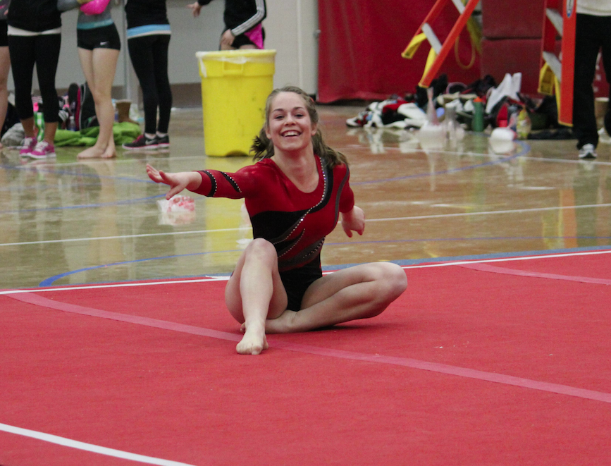 Tori Puhl, senior, will compete both floor and vault at the WIAA Gymnastics State Championship this weekend. Puhl hopes to place within the top ten on floor.