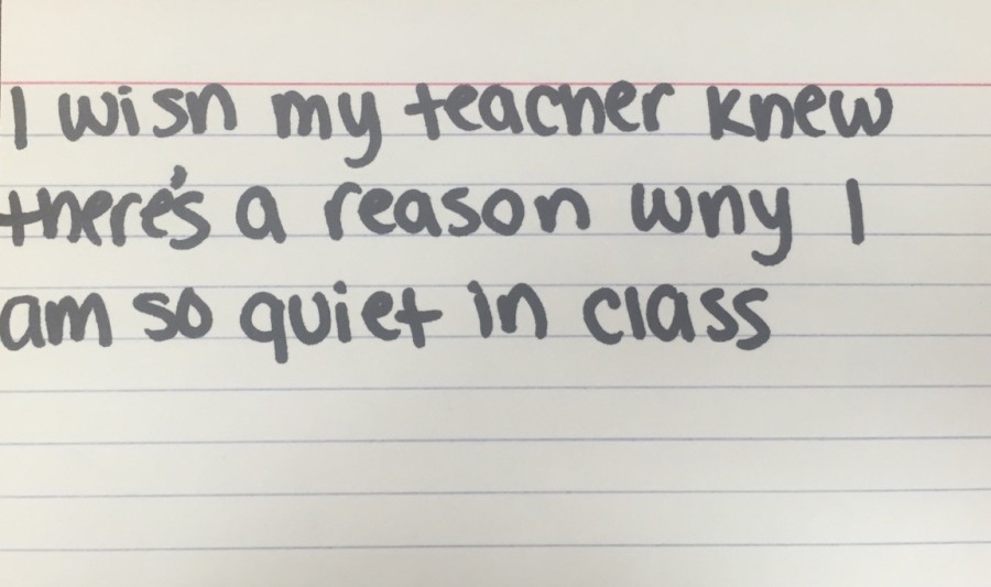 An anonymous student shares her reason for silence.  