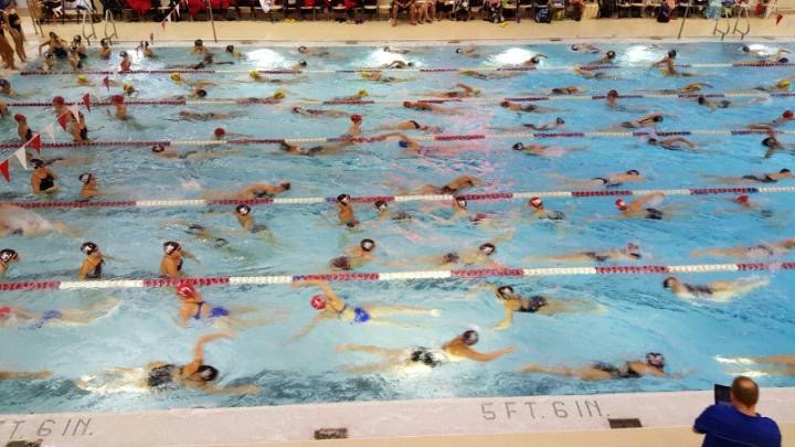 The Homestead swim team participated in warm-ups at the Brookfield Central Invite on Sat., Sept. 12.