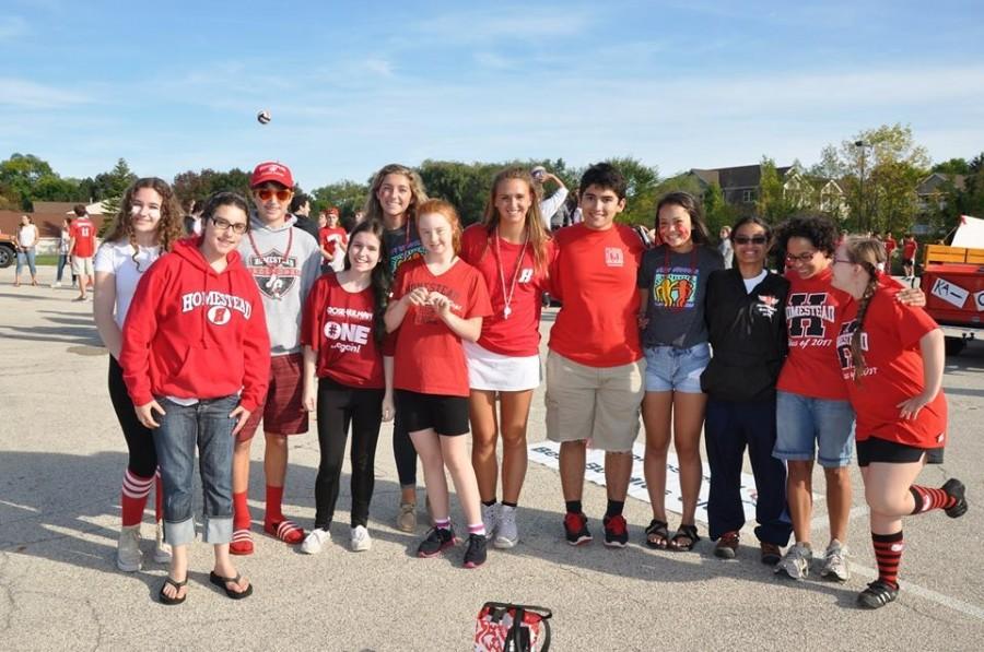 Slicker and other members of the Best Buddies club gather together at the 2015 Homecoming parade.