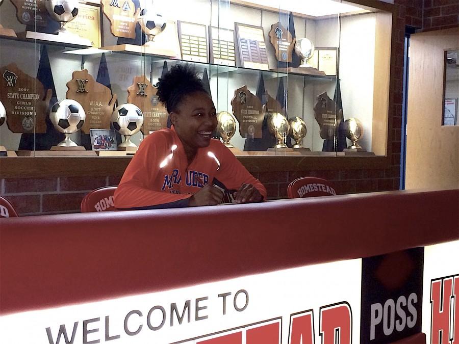 Christal Hearn, senior signs her National Letter of Intent, committing to a future of collegiate basketball at University of Mary. 