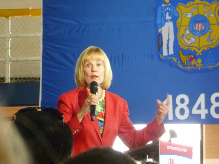 Senator Alberta Darling speaks in the Wisconsin Senate. Darling visited Homestead as part of a tour of schools that she represents. 