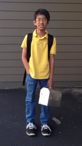 Julian Camacho, freshman, gets ready for his first day of high school. 