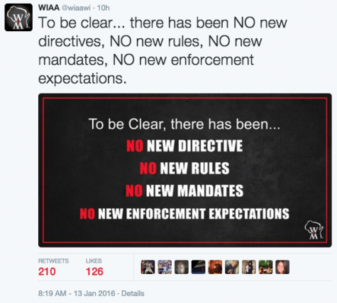 The WIAA released this tweet this morning in order to clear-up its message. 