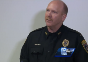 Mequon Police Chief Steve Graff speaks during a news conference about the arrest of the suspect and the consequences of his actions.