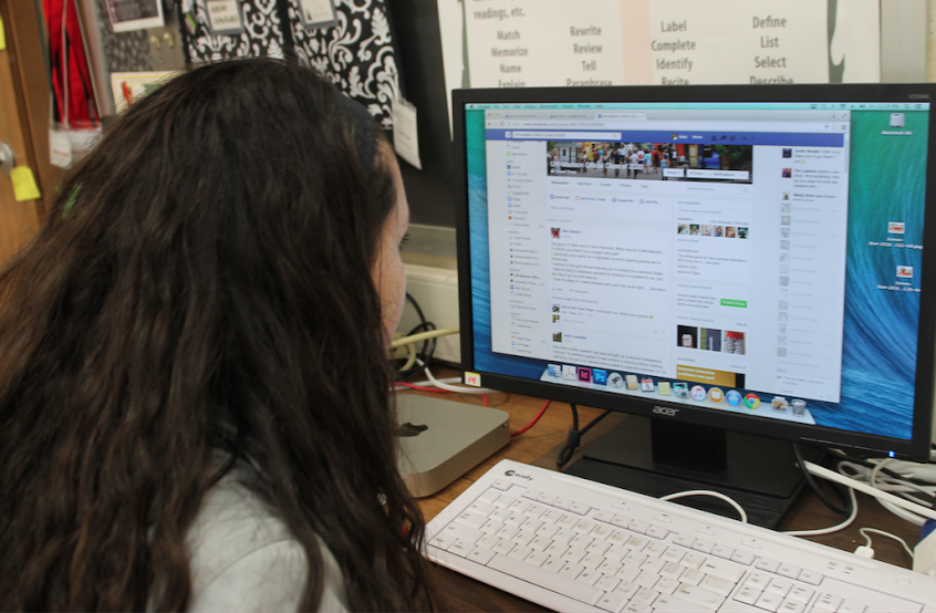 Gaby Geiger, senior, scrolls through the UW-Madison Class of 2020 page. Geiger found her roommate on this page, and says, Her name is Kelly. I love her. Were best friends.