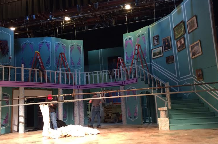 The set for Beauty and the Beast is completed and only a few last-minute updates are being made.