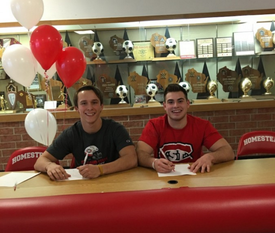 On Wed. Feb. 3, Bruner and Winters signed to play football at Division II St. Cloud State University.