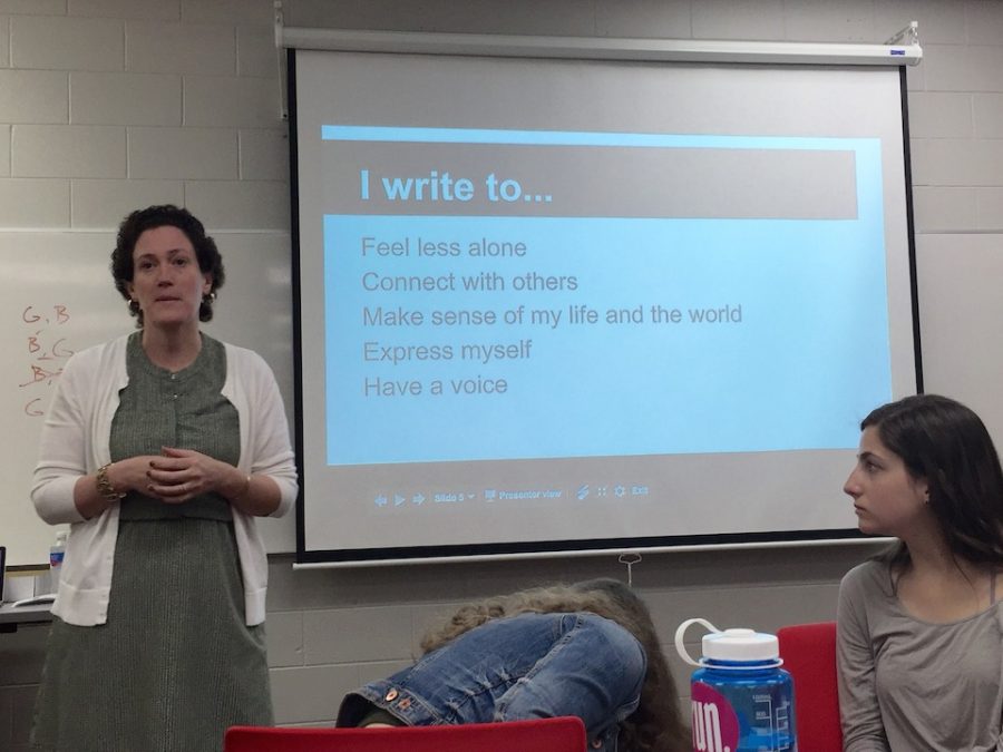 Ms. Evelyn Lauer, Huffington Post writer and author, speaks to Homestead writers about why she writes. 