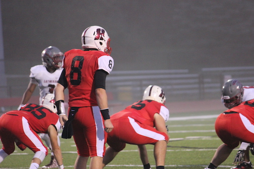 Zoeller stands ready on the field during last Fridays game against Milwaukee Lutheran. The rest of the season looks good for the boys, Zoeller said.