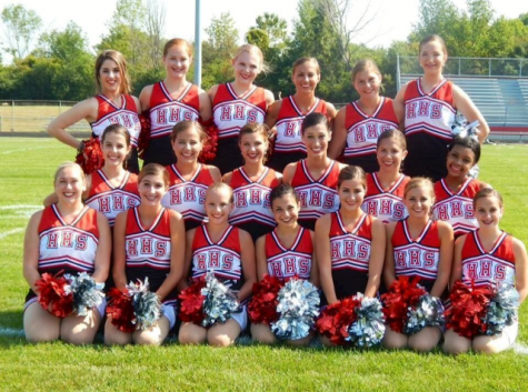 Homestead's varsity dance team smiles for a team picture.