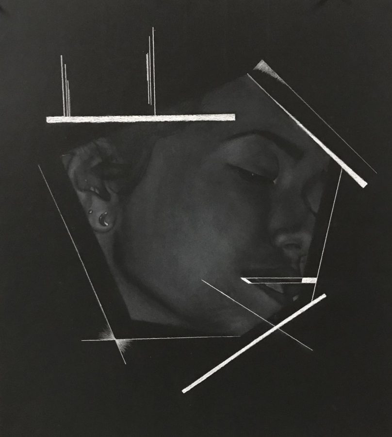 Elisa Carranza, senior, won a Gold Key in Drawing and Illustration, with this piece titled Emma.