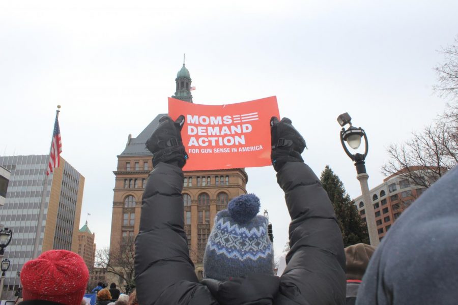 Many groups, such as Moms Demand Action, gathered at the march to represent their movement. 