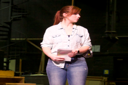 Kaylee Norris, senior, rehearses for the play Bonny Anne Bonny.