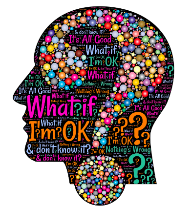 This image represents the array of thoughts those affected by anxiety experience.