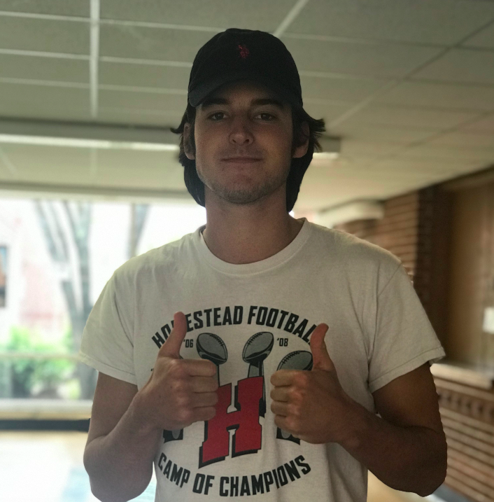Oliver Sewart, Sophomore, gives a double thumbs up for teacher appreciation week.
