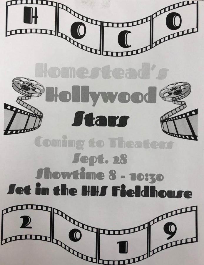 This is the poster being used to promote the Homecoming dance.