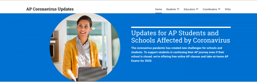 The College Board posts updates on its website to keep students and teachers informed. 