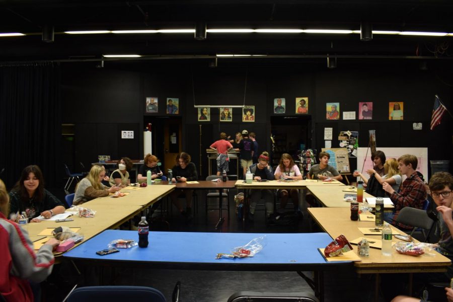 The Drama Club begins play rehearsal in the Black Box. Photo by Olivia Cagle