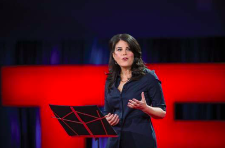 Pictured here is a TED talk given by Monica Lewinsky in 2015.