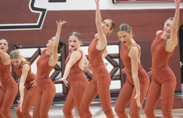 The Homestead Varsity Dance team performs their Jazz routine “All for Us” at the Falls Invite Jan. 15.