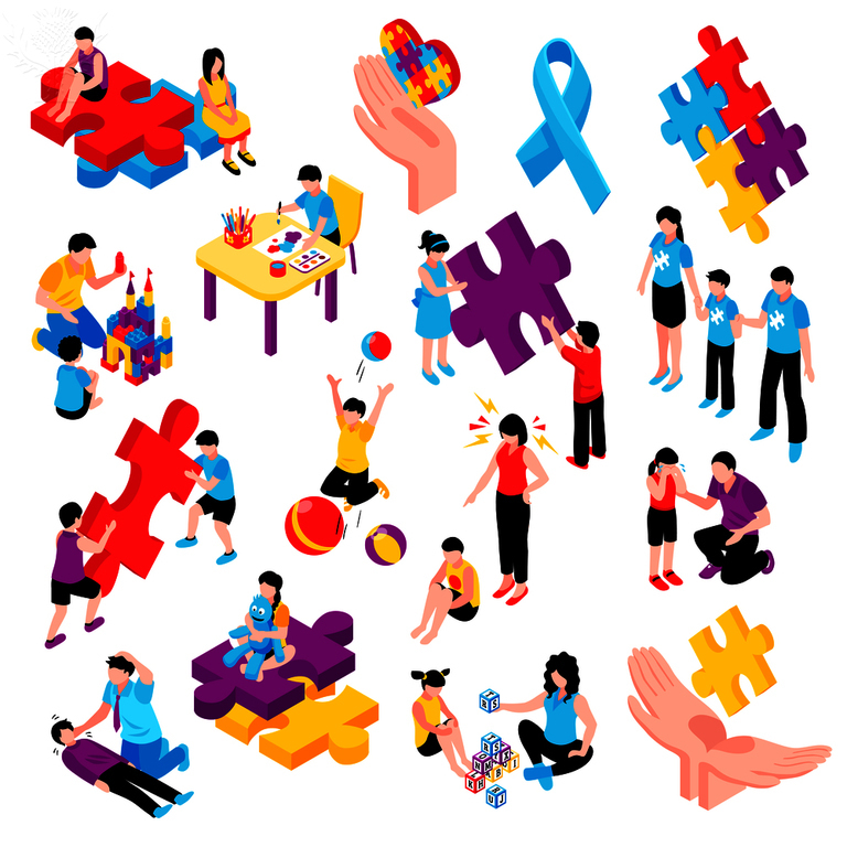 This illustration showcases the puzzle piece symbol that the autism spectrum disorder community has moved away from in recent years.