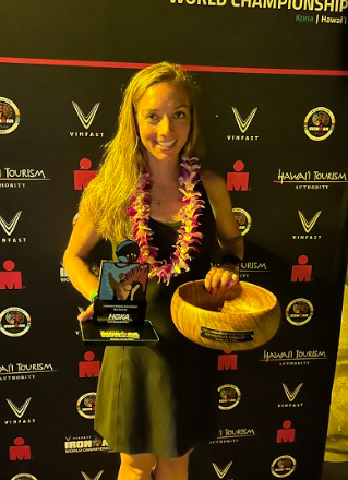 Strehlow poses with her awards after the competition.