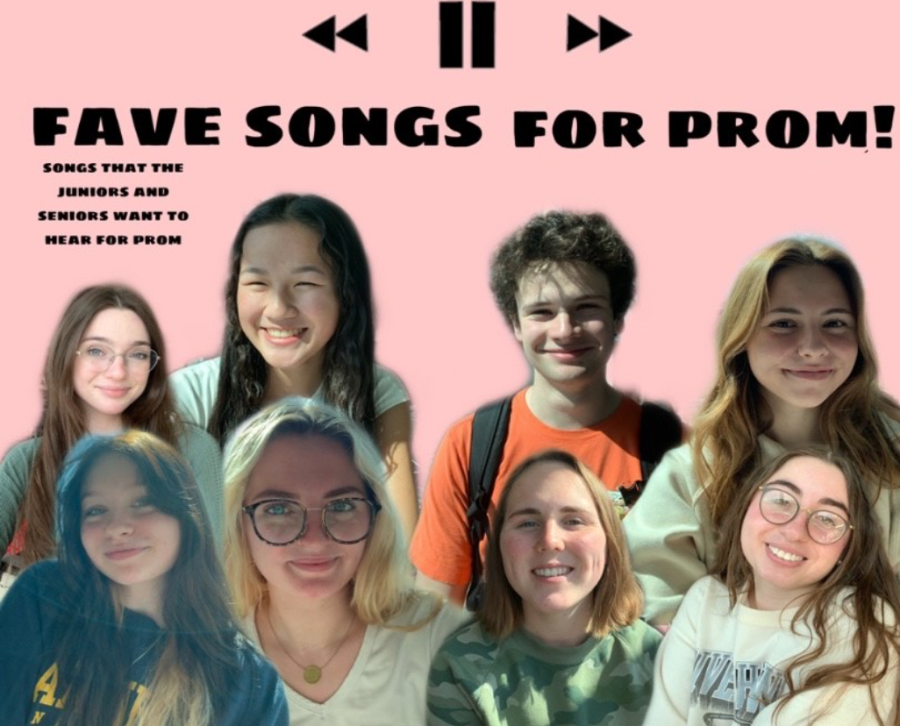 Juniors and seniors answer what their fave songs are for prom. From Top left: Clare Pepke, Mia Tsuchihashi, Nick Lavelle, Kate Ferguson
From Bottom Left: Jayden Malicki, Cecilia Wenzler, Maura Whitaker, Esti Dinets
