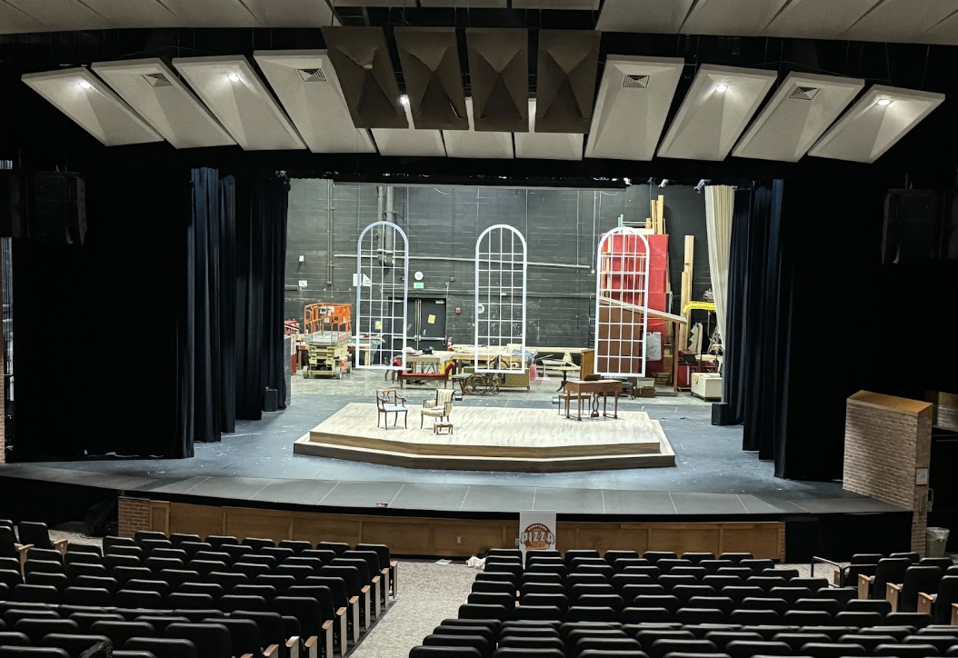The auditorium sits ready for opening night of Pride and Prejudice.