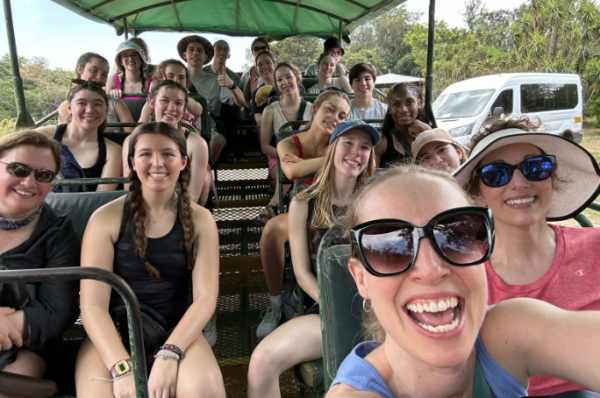 Travelers on the Spanish trip take a selfie on one of their expeditions in Costa Rica.