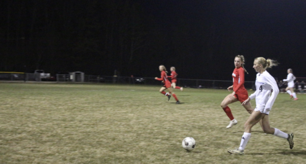 Julia Bentley, senior, intercepts a ball. 
